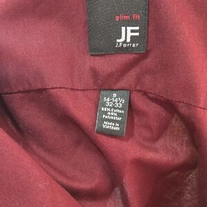 jf j.ferrar Men's Slim Fit Dress Shirt - Burgundy
